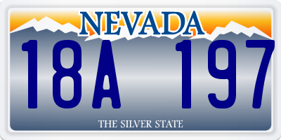 NV license plate 18A197