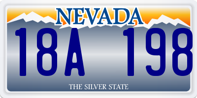 NV license plate 18A198