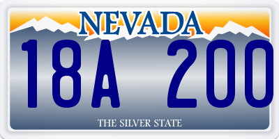 NV license plate 18A200