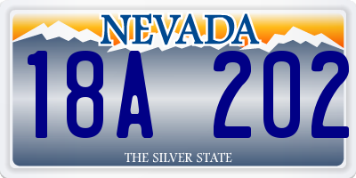 NV license plate 18A202