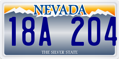 NV license plate 18A204
