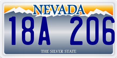 NV license plate 18A206