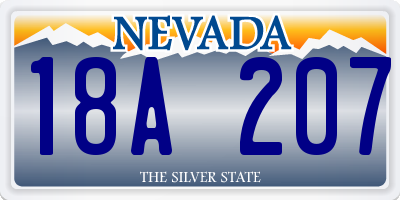 NV license plate 18A207
