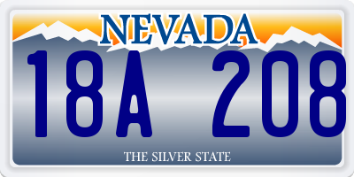 NV license plate 18A208