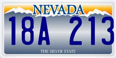 NV license plate 18A213