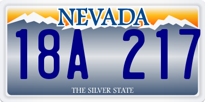 NV license plate 18A217