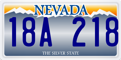 NV license plate 18A218