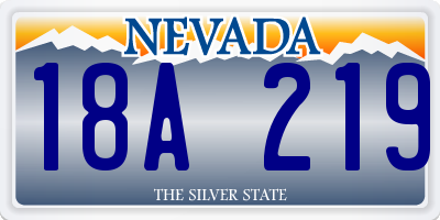 NV license plate 18A219