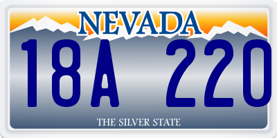 NV license plate 18A220