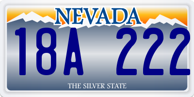 NV license plate 18A222