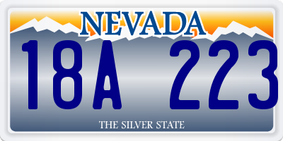 NV license plate 18A223