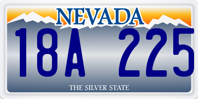 NV license plate 18A225