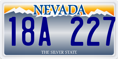 NV license plate 18A227