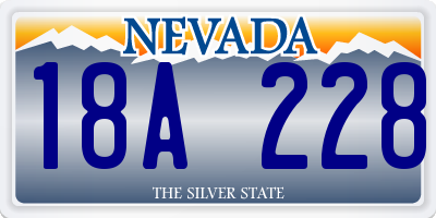 NV license plate 18A228