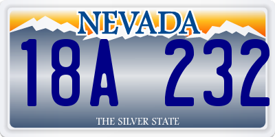 NV license plate 18A232