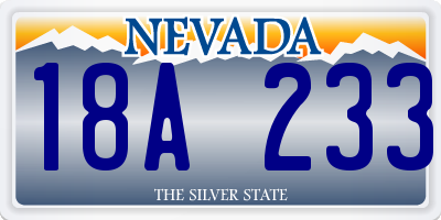 NV license plate 18A233