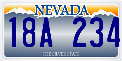 NV license plate 18A234