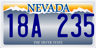 NV license plate 18A235