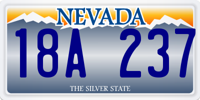 NV license plate 18A237