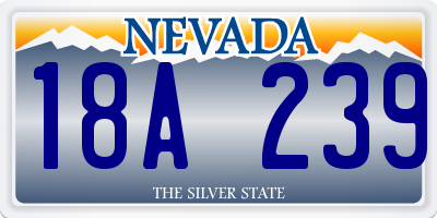 NV license plate 18A239