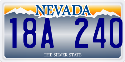NV license plate 18A240