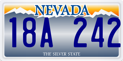 NV license plate 18A242