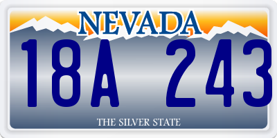NV license plate 18A243
