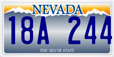 NV license plate 18A244