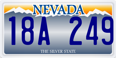 NV license plate 18A249