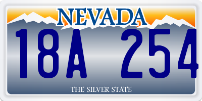 NV license plate 18A254
