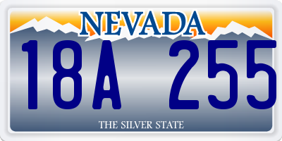 NV license plate 18A255