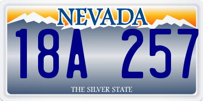 NV license plate 18A257