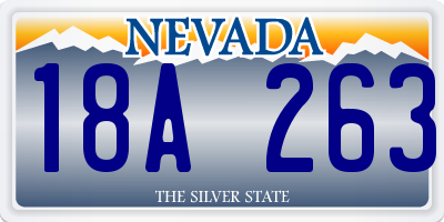 NV license plate 18A263