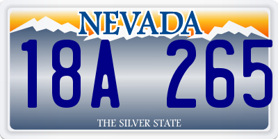 NV license plate 18A265