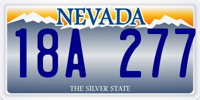 NV license plate 18A277