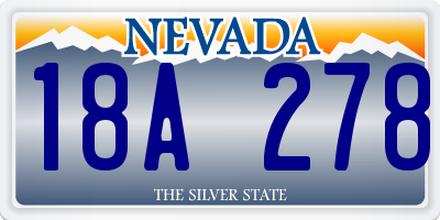 NV license plate 18A278