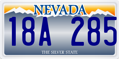 NV license plate 18A285