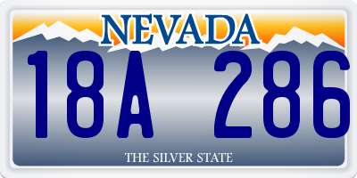 NV license plate 18A286