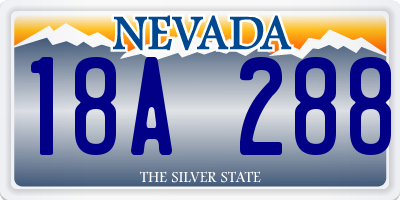 NV license plate 18A288