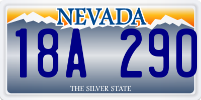 NV license plate 18A290