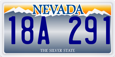 NV license plate 18A291