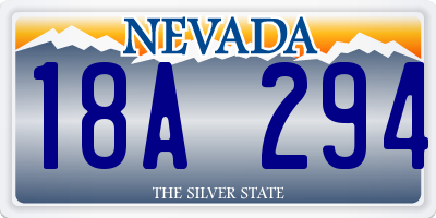 NV license plate 18A294