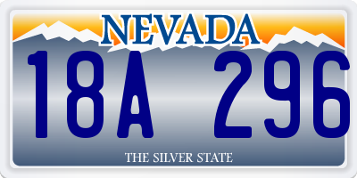 NV license plate 18A296