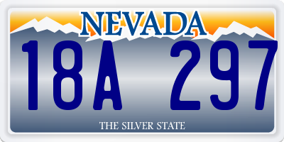 NV license plate 18A297