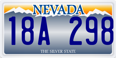 NV license plate 18A298