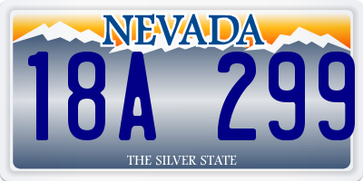 NV license plate 18A299
