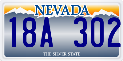 NV license plate 18A302
