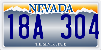 NV license plate 18A304