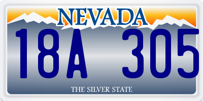 NV license plate 18A305