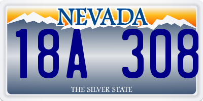 NV license plate 18A308